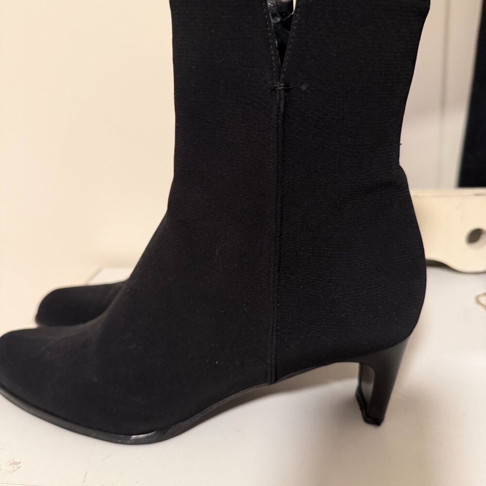 New Stuart Weitzman Black Nylon Booties 8.5 N - Picture 3 of 5